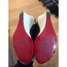 Load image into Gallery viewer, Christian Louboutin Black Patent Leather Criss Cross Wedge