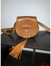Load image into Gallery viewer, Chloe Small Marcie Leather Saddle Bag in Tan