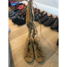 Load image into Gallery viewer, Saint Laurent Laced Up High Gladiator Sandals