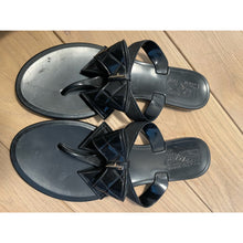 Load image into Gallery viewer, Ferragamo Black Jelly Sandal with bow