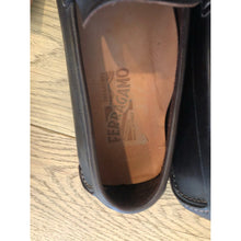 Load image into Gallery viewer, Ferragamo Brown Leather Loafer with side buckle (Men's)