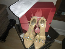 Load image into Gallery viewer, Rene Caovilla Beige Crystal Embellished Heel