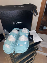 Load image into Gallery viewer, Chanel Powder Blue Dad Sandals