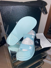 Load image into Gallery viewer, Chanel Powder Blue Dad Sandals