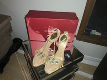 Load image into Gallery viewer, Rene Caovilla Beige Crystal Embellished Heel