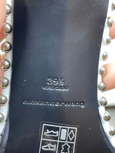 Load image into Gallery viewer, Alexander Wang Nova Low Logo Elastic/PVC Heels in White