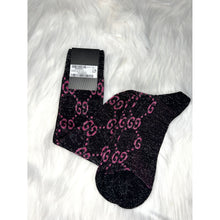 Load image into Gallery viewer, Gucci Black and Pink Socks
