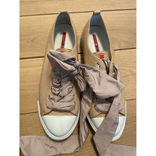 Load image into Gallery viewer, Prada Tan Sneaker with Silk Laces
