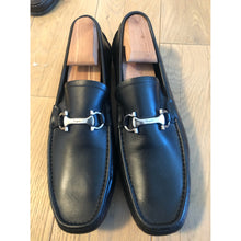 Load image into Gallery viewer, Ferragamo Leather Loafer with Silver Hardware
