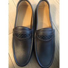 Load image into Gallery viewer, Gucci Brown Leather Loafer with Black Pattern Atop
