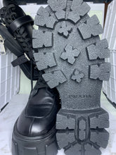 Load image into Gallery viewer, Prada Leather Zip-Pocket Tall Combat Boot
