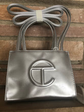 Load image into Gallery viewer, Telfar Small Silver Shopping Bag
