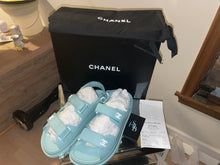 Load image into Gallery viewer, Chanel Powder Blue Dad Sandals
