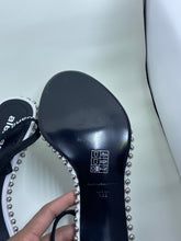 Load image into Gallery viewer, Alexander Wang Nova Low Logo Elastic/PVC Heels in White
