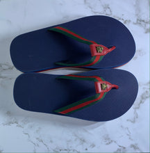 Load image into Gallery viewer, Gucci Women Blue Plateau Leather trimmed Sandals
