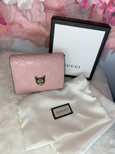 Load image into Gallery viewer, Gucci Guccissima Crystal Cat Eye Pink Wallet
