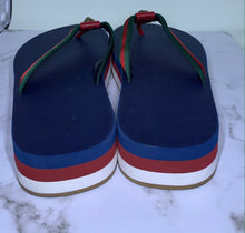 Load image into Gallery viewer, Gucci Women Blue Plateau Leather trimmed Sandals
